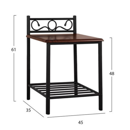 ΚΟΜΟΔΙΝΟ SUZIE HM388 ΑΠΟ ΜΕΤΑΛΛΟ ΚΑΙ ΞΥΛΟ 45x35x48-61 εκ.-2