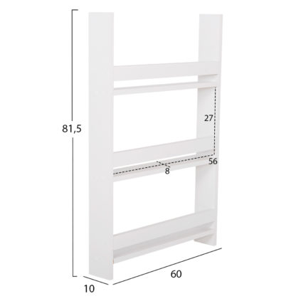 ΡΑΦΙΕΡΑ ΤΟΙΧΟΥ SANI HM18223.01 ΜΕΛΑΜΙΝΗ ΣΕ ΛΕΥΚΟ 60x10x90Υεκ. (3 ΡΑΦΙΑ)-2