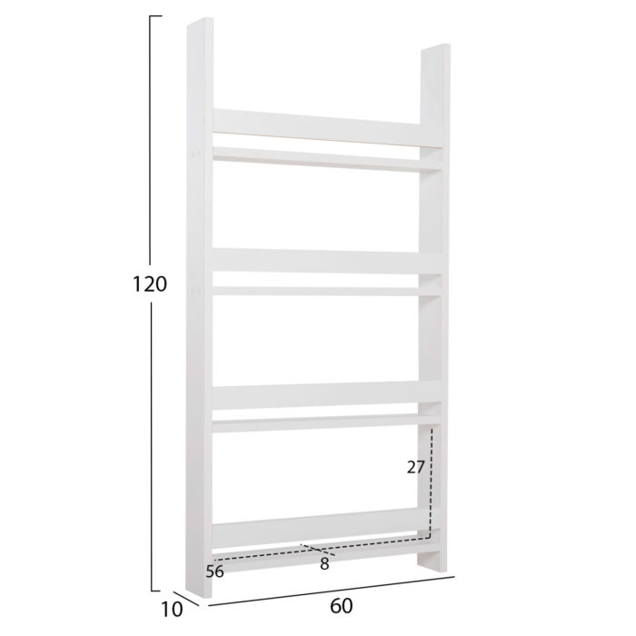 ΡΑΦΙΕΡΑ ΤΟΙΧΟΥ SANI HM18224.01 ΜΕΛΑΜΙΝΗ ΣΕ ΛΕΥΚΟ 60x10x120Υεκ. (4 ΡΑΦΙΑ)-2