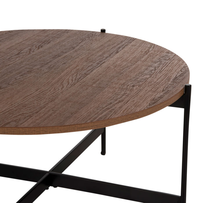 ΤΡΑΠΕΖΙ ΣΑΛΟΝΙΟΥ HM9588.04 MDF ΚΑΡΥΔΙ-ΜΑΥΡΗ ΜΕΤΑΛΛΙΚΗ ΒΑΣΗ Φ80x45Υεκ.-6