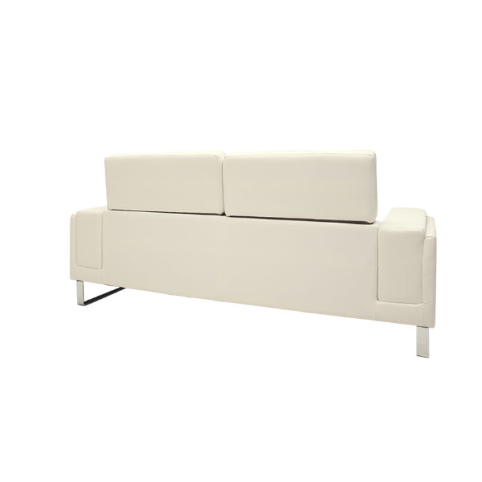 Καναπές Shea pakoworld 3θέσιος PU ivory-inox 198x80x87εκ-3