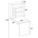 Γραφείο τοίχου ανοιγόμενο Ravin pakoworld λευκό 63x90x154εκ-2