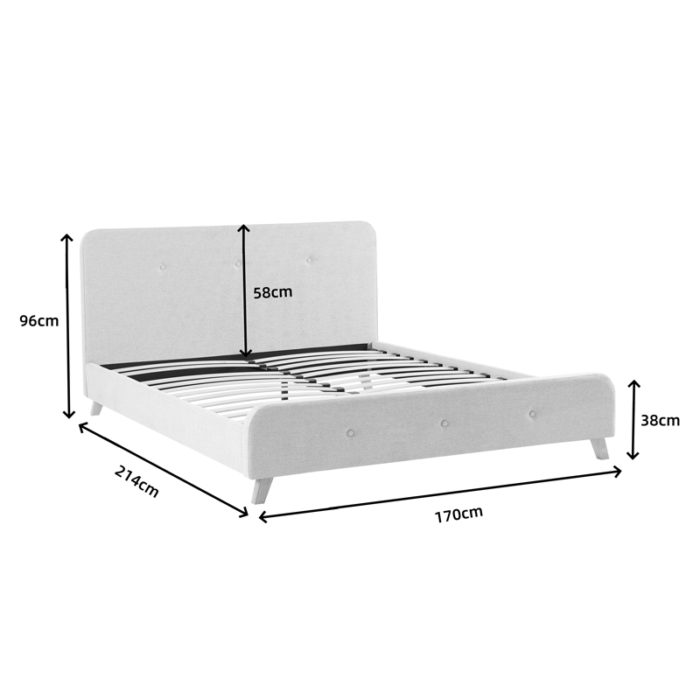 Κρεβάτι διπλό Restel pakoworld ύφασμα γκρι-μπεζ 160x200εκ-3