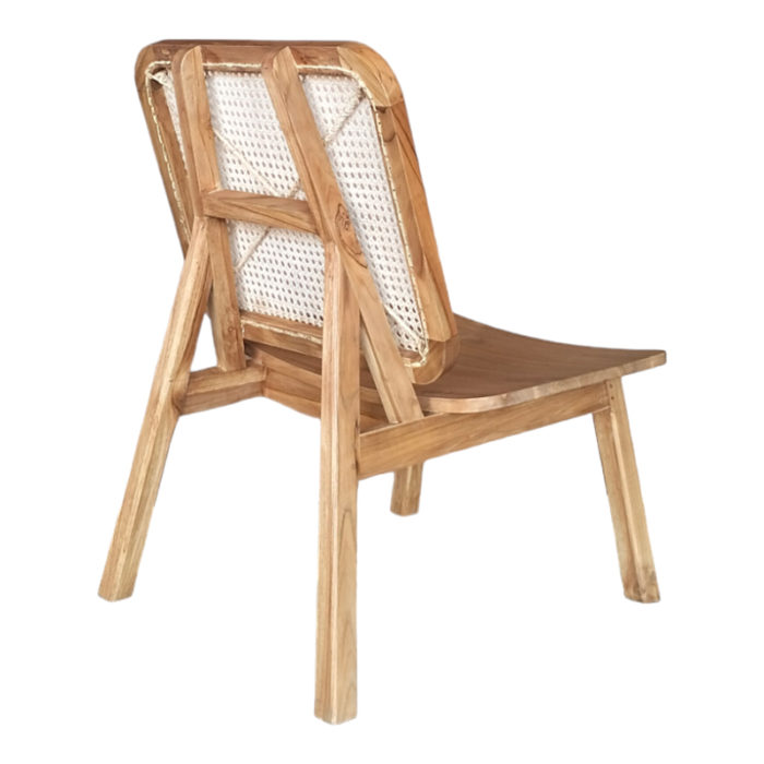 Καρέκλα Viborg pakoworld φυσικό teak ξύλο-φυσικό rattan 60x75x87εκ