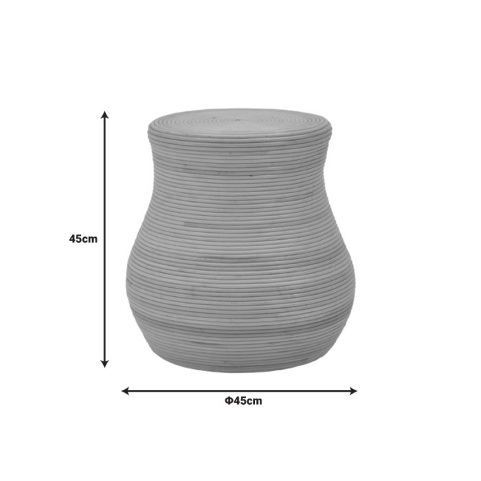 Σκαμπό Bulaten Inart rattan σε φυσική απόχρωση Φ45x45εκ-2