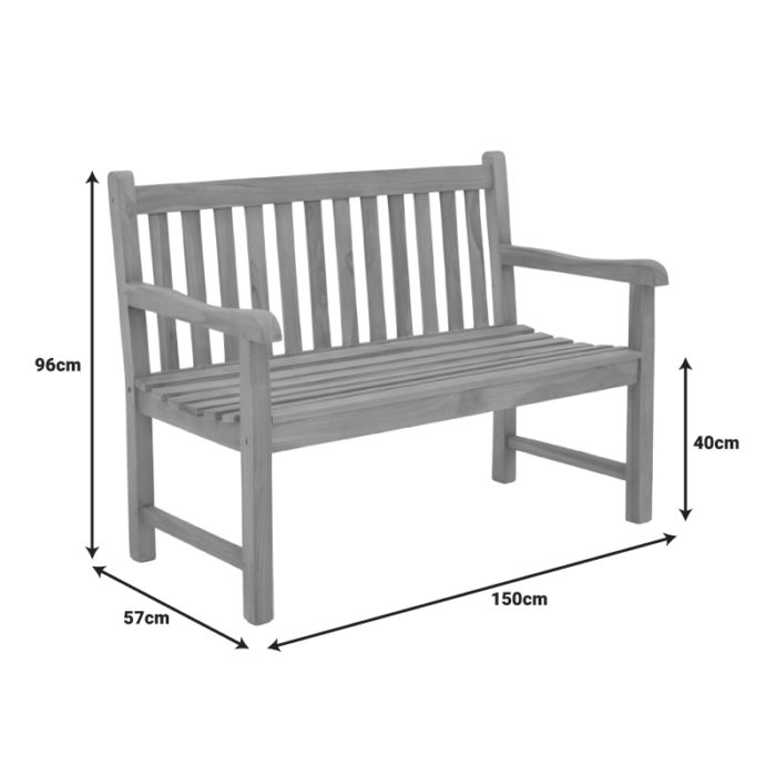 Παγκάκι Nat pakoworld teak ξύλο σε φυσική απόχρωση 120x57x96εκ-4