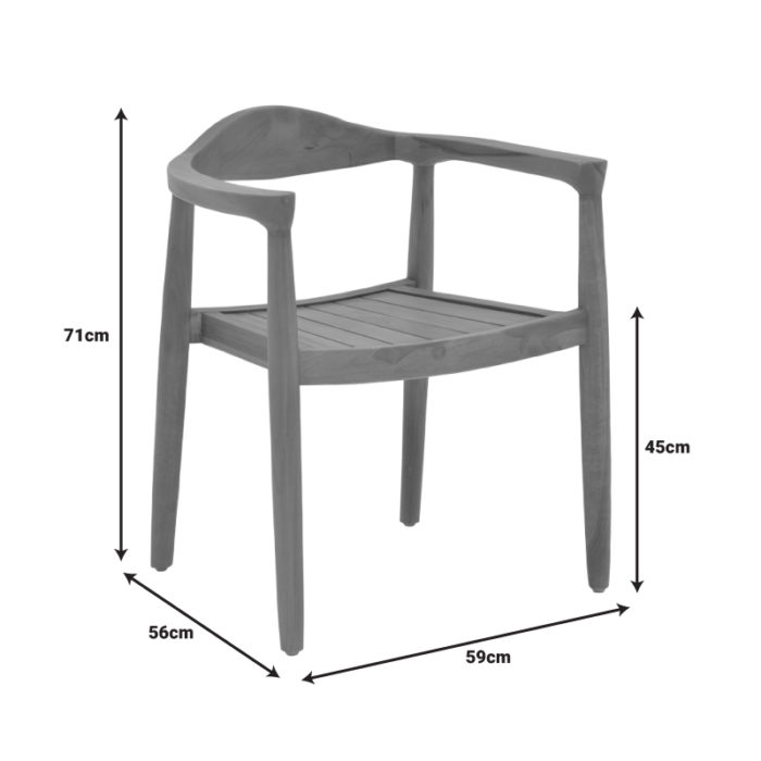 Πολυθρόνα Ganny pakoworld teak ξύλο σε φυσική απόχρωση 59x56x71εκ-4