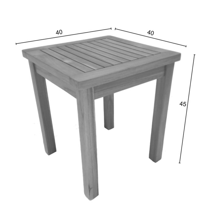 Τραπέζι Noly pakoworld teak ξύλο σε φυσική απόχρωση 40x40x45εκ-3