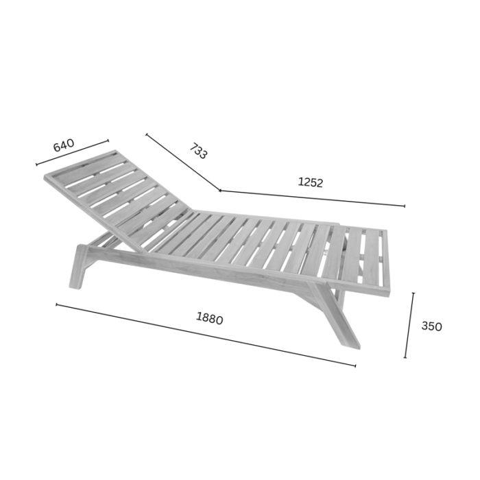 Ξαπλώστρα Melop pakoworld teak ξύλο σε φυσική απόχρωση 200x70x35εκ-4