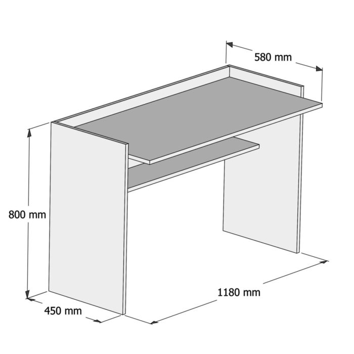 ΓΡΑΦΕΙΟ ΜΕΛΑΜΙΝΗΣ ΛΕΥΚΟ 118x58x80Υεκ.HM9227.11-2