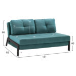 ΚΑΝΑΠΕΣ ΚΡΕΒΑΤΙ CONSTANCE HM3079.15 ΒΕΛΟΥΔΟ MENTA 2½ ΘΕΣΙΟΣ 151x92x66Υεκ.-2