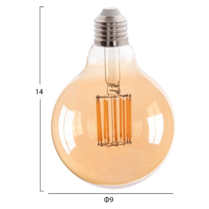 ΛΑΜΠΤΗΡΑΣ GLOBO LED FILAMENT 12W E27 3000K ΧΡΥΣΟ HM4049.02-2