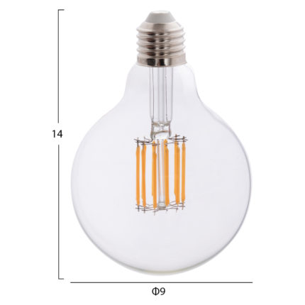 ΛΑΜΠΤΗΡΑΣ GLOBO LED FILAMENT 12W E27 3000K ΔΙΑΦΑΝΟΣ HM4049.01-2