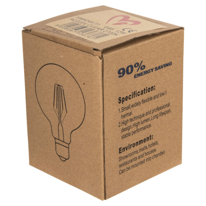 ΛΑΜΠΤΗΡΑΣ GLOBO LED FILAMENT 12W E27 3000K ΔΙΑΦΑΝΟΣ HM4049.01-5