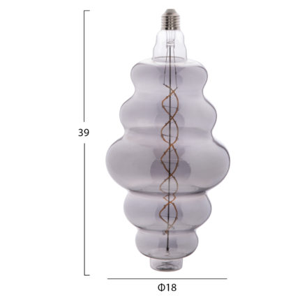 ΛΑΜΠΤΗΡΑΣ LED FILAMENT 8W E27 3000K SMOKE COLOR DIMMABLE HM4056.03-2