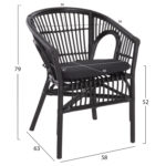 ΠΟΛΥΘΡΟΝΑ DAMPAR HM9929.03 RATTAN & ΜΑΞΙΛΑΡΙ ΣΕ ΜΑΥΡΟ 58x63x79Υεκ.-2