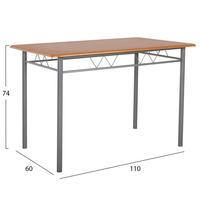 ΣΕΤ ΤΡΑΠΕΖΑΡΙΑΣ 5ΤΜΧ PEARY HM9416.12 ΜΕΤΑΛΛΟ ΑΣΗΜΙ-MDF ΣΟΝΑΜΑ 110x60x74Yεκ.-3