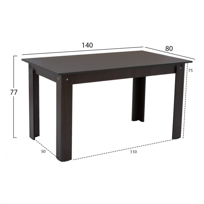 ΤΡΑΠΕΖΙ ΚΟΥΖΙΝΑΣ KELVIN 140x80x77Υεκ. WENGE HM2429.02-2