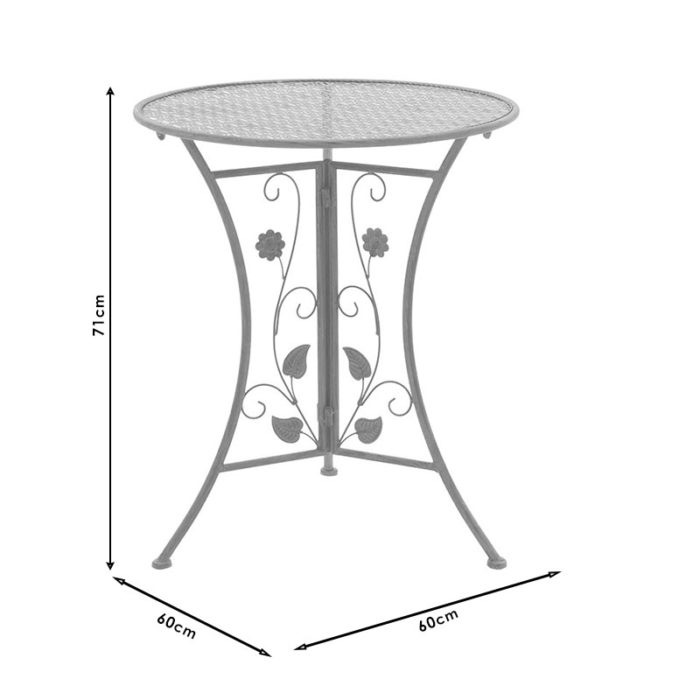 Τραπεζαρία Abriel pakoworld σετ 3τεμ μέταλλο ανθρακί antique-8