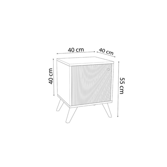 Κομοδίνο Flipter pakoworld μελαμίνης oak-μαύρο 40x40x55εκ-2