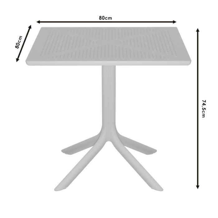 Τραπέζι Groovy pakoworld PP cappucino 80x80x74.5εκ-2