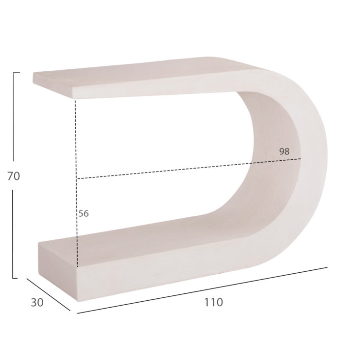 ΚΟΝΣΟΛΑ ΣΕΙΡΑ SANTORINI HM18049 MDF ΣΕ ΥΠΟΛΕΥΚΟ ΧΡΩΜΑ 110x30x70Υεκ.-2