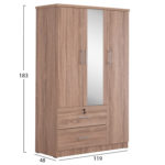 ΝΤΟΥΛΑΠΑ ΜΕ ΚΑΘΡΕΦΤΗ & ΣΥΡΤΑΡΙΑ CEASAR HM2485.11 SONAMA OAK ΜΕΛΑΜΙΝΗ 119x48x183Υεκ-2