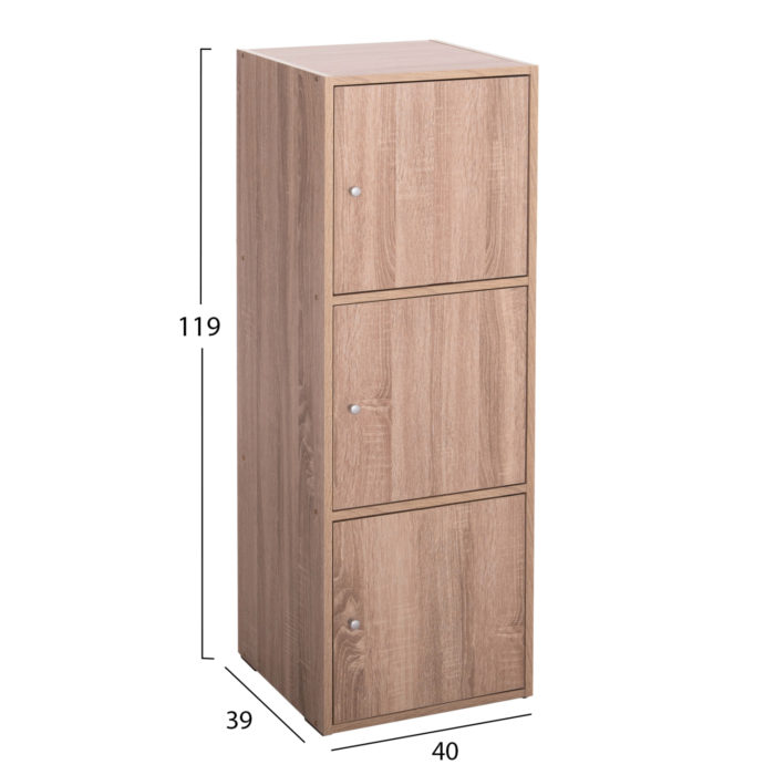 ΝΤΟΥΛΑΠΙ ΜΕ 3 ΑΠΟΘ. ΧΩΡΟΥΣ SORIANO HM9939.11 SONAMA OAK ΜΕΛΑΜΙΝΗ 40x39x119Υεκ.-2