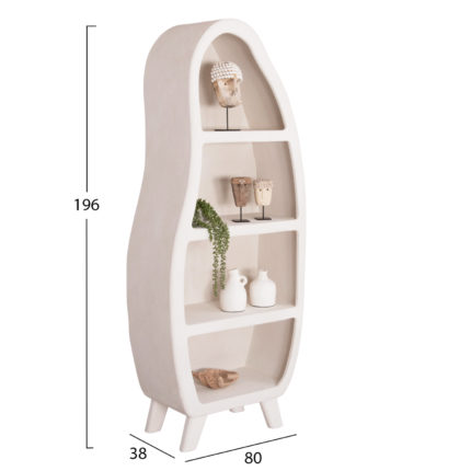 ΡΑΦΙΕΡΑ ΣΕΙΡΑ SANTORINI HM18067 MDF ΣΕ ΥΠΟΛΕΥΚΟ ΧΡΩΜΑ 80x38x196Υεκ.-2