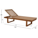 ΞΑΠΛΩΣΤΡΑ PATRON HM5993 TEAK ΞΥΛΟ ΚΑΙ ΣΧΟΙΝΙ VIRO ΣΕ ΠΛΕΞΗ WICKER 191x65x86Yεκ.-2