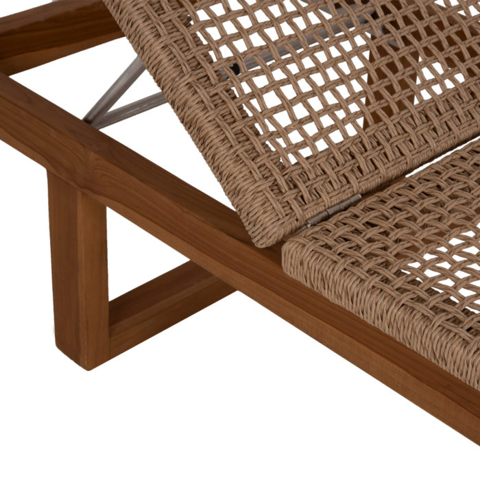 ΞΑΠΛΩΣΤΡΑ PATRON HM5993 TEAK ΞΥΛΟ ΚΑΙ ΣΧΟΙΝΙ VIRO ΣΕ ΠΛΕΞΗ WICKER 191x65x86Yεκ.-7