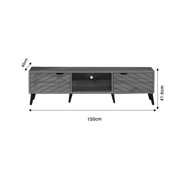 Έπιπλο τηλεόρασης Thelma pakoworld sonoma μελαμίνης 150x40x41.6εκ-2