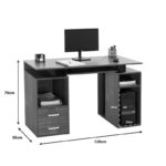 Γραφείο υπολογιστή Liberion pakoworld καρυδί 120x55x76εκ-2