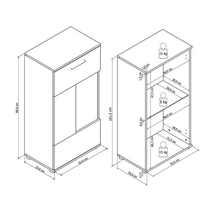 Σύνθετο σαλονιού Cool pakoworld χρώμα sonoma 263x40x190εκ-4