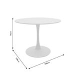 Τραπέζι Balou pakoworld MDF ανθρακί ματ Φ100x75εκ-2