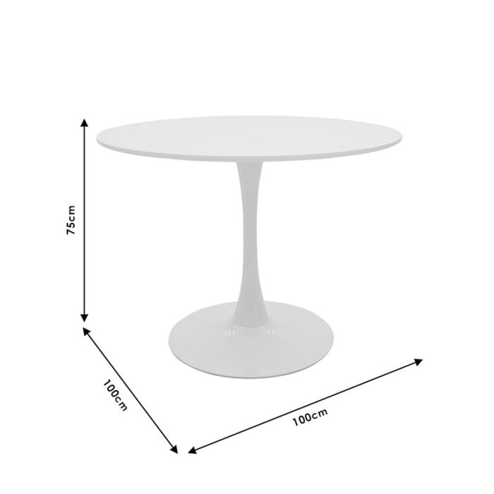 Τραπέζι Balou pakoworld MDF ανθρακί ματ Φ100x75εκ-2