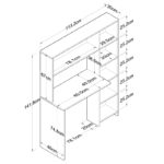 Γραφείο εργασίας-ραφιέρα Janson pakoworld λευκό 113x40x142εκ-3