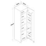 Ντουλάπα κουζίνας Amre pakoworld λευκό 45x42x180εκ-3