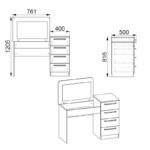 Τουαλέτα-καθρέπτης Jadore pakoworld λευκό 116.5x40x81.5εκ-2