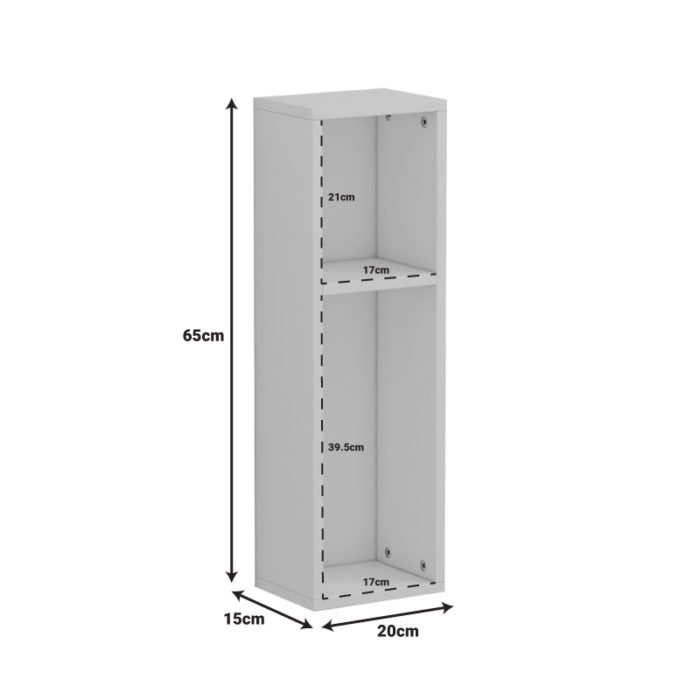 Επιδαπέδια Ραφιέρα Racks pakoworld σε λευκή απόχρωση 20x15x65εκ-2