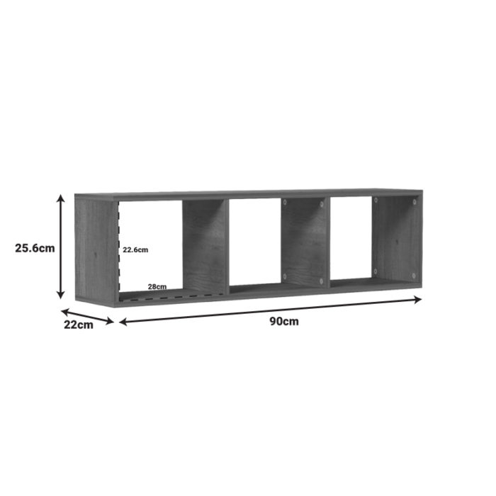 Επιτοίχια ραφιέρα Mikoro pakoworld σε λευκή απόχρωση 90x22x25.6εκ-2