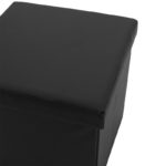 Σκαμπό-μπαούλο Crystal pakoworld pu μαύρο 38x38x38εκ-2