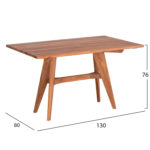 ΤΡΑΠΕΖΙ ΟΡΘΟΓΩΝΙΟ LEO HM6137 ΜΑΣΙΦ ΞΥΛΟ ΤΕΑΚ 130x80x76Υεκ.-2