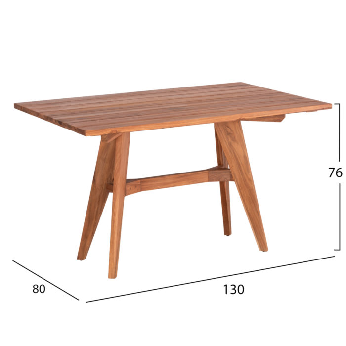 ΤΡΑΠΕΖΙ ΟΡΘΟΓΩΝΙΟ LEO HM6137 ΜΑΣΙΦ ΞΥΛΟ ΤΕΑΚ 130x80x76Υεκ.-2