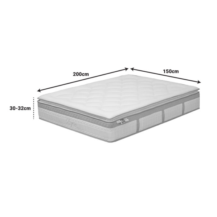 Στρώμα Utopia pakoworld pocket spring με aloe vera και ανώστρωμα 30-32cm 150x200εκ-2