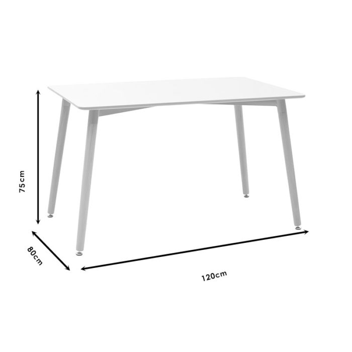 Τραπέζι Natali pakoworld MDF μαύρο-πόδια φυσικό 120x80x76εκ-2