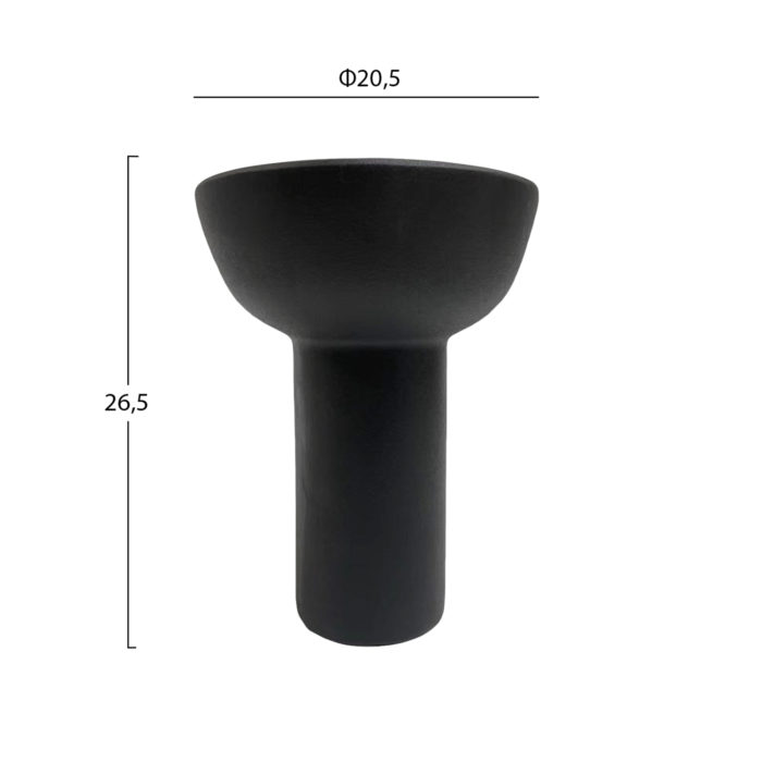 ΕΠΙΤΡΑΠΕΖΙΟ ΚΕΡΑΜΙΚΟ ΔΙΑΚΟΣΜΗΤΙΚΟ ELENDIL HM4603.02 ΜΑΥΡΟ ΜΑΤ Φ20.5x26.5Υεκ-2