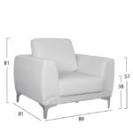 ΠΟΛΥΘΡΟΝΑ KENZIE HM3121.12 ΜΕ ΛΕΥΚΟ PU 89x81x81 εκ.-2