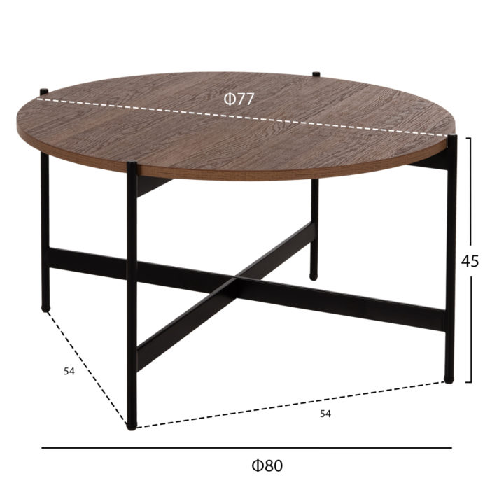 ΣΕΤ 2ΤΜΧ ΤΡΑΠΕΖΙΑ ΣΑΛΟΝΙΟΥ RONDA HM21089.03 MDF ΣΕ ΚΑΡΥΔΙ ΧΡΩΜΑ Φ80εκ & Φ50εκ-2