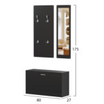 ΣΕΤ ΕΙΣΟΔΟΥ ΜΕ ΚΑΘΡΕΠΤΗ VERN HM2476.02 ΜΕΛΑΜΙΝΗ ΣΕ WENGE 80x27x175Υεκ-2